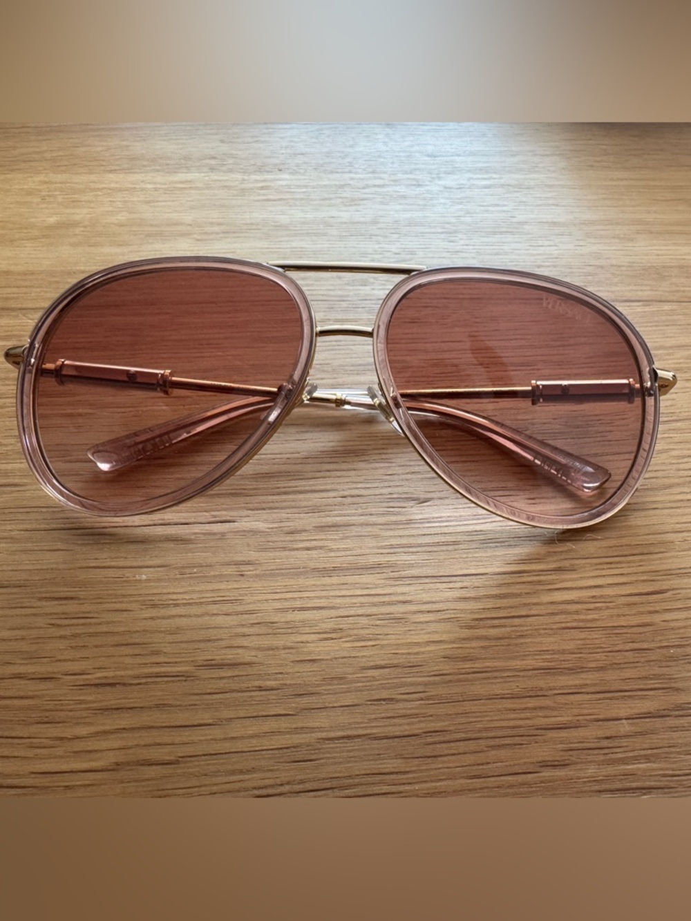 Versace VE2260 Medusa Aviator Sunglasses Gold Brown Gradient 60mm Authentic - Picture 2 of 7